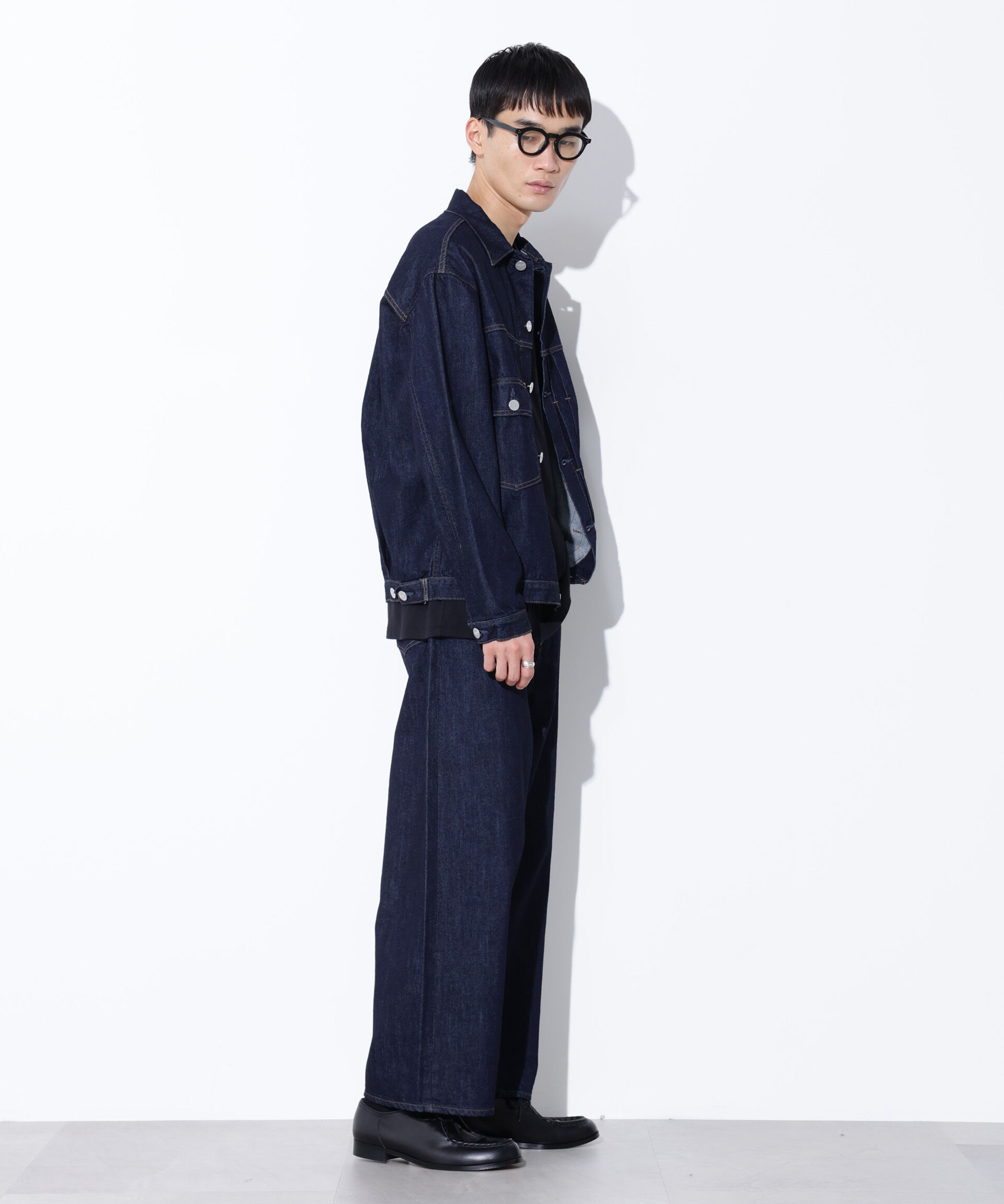 nano･universe「AUTHENコラボ SILKNIZED DENIM ワイドレッグ(セットアップ可)」|チノ|