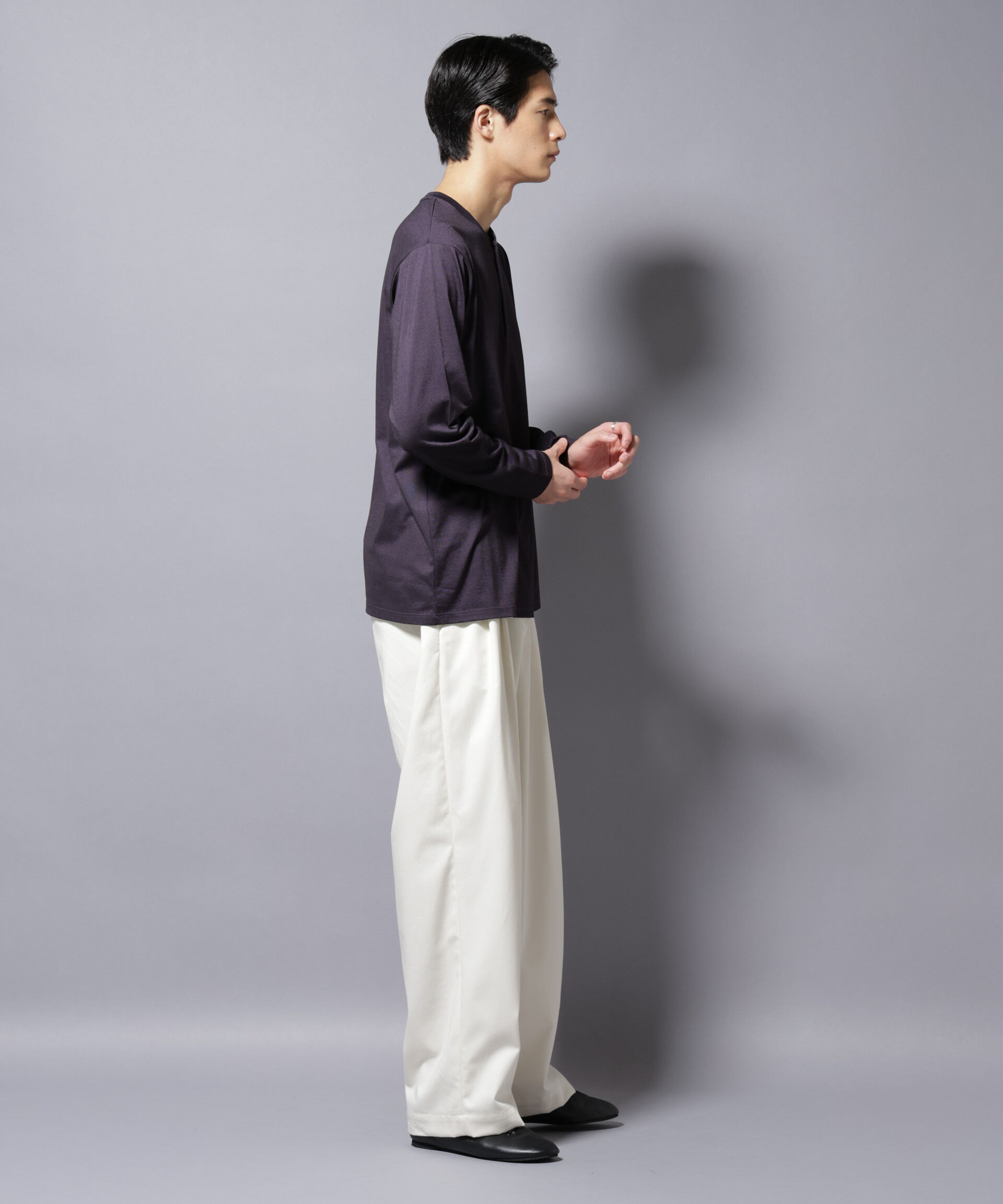 nano･universe「ソラーロライトストレッチヘンリーネックTシャツ 長袖」|Tシャツ・カットソー|