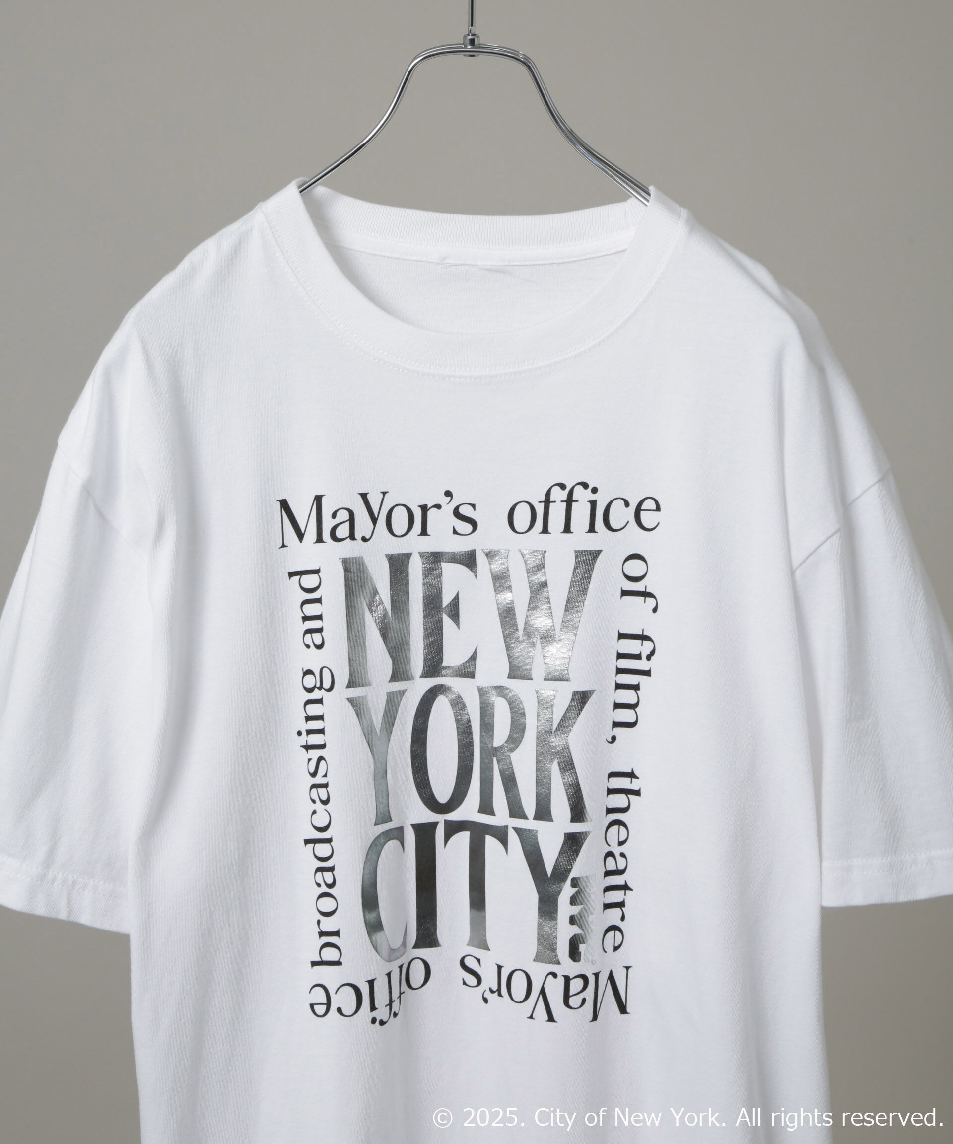 nano･universe「別注GOOD ROCK SPEED NYC シルバー箔プリントTシャツ」|Tシャツ・カットソー|