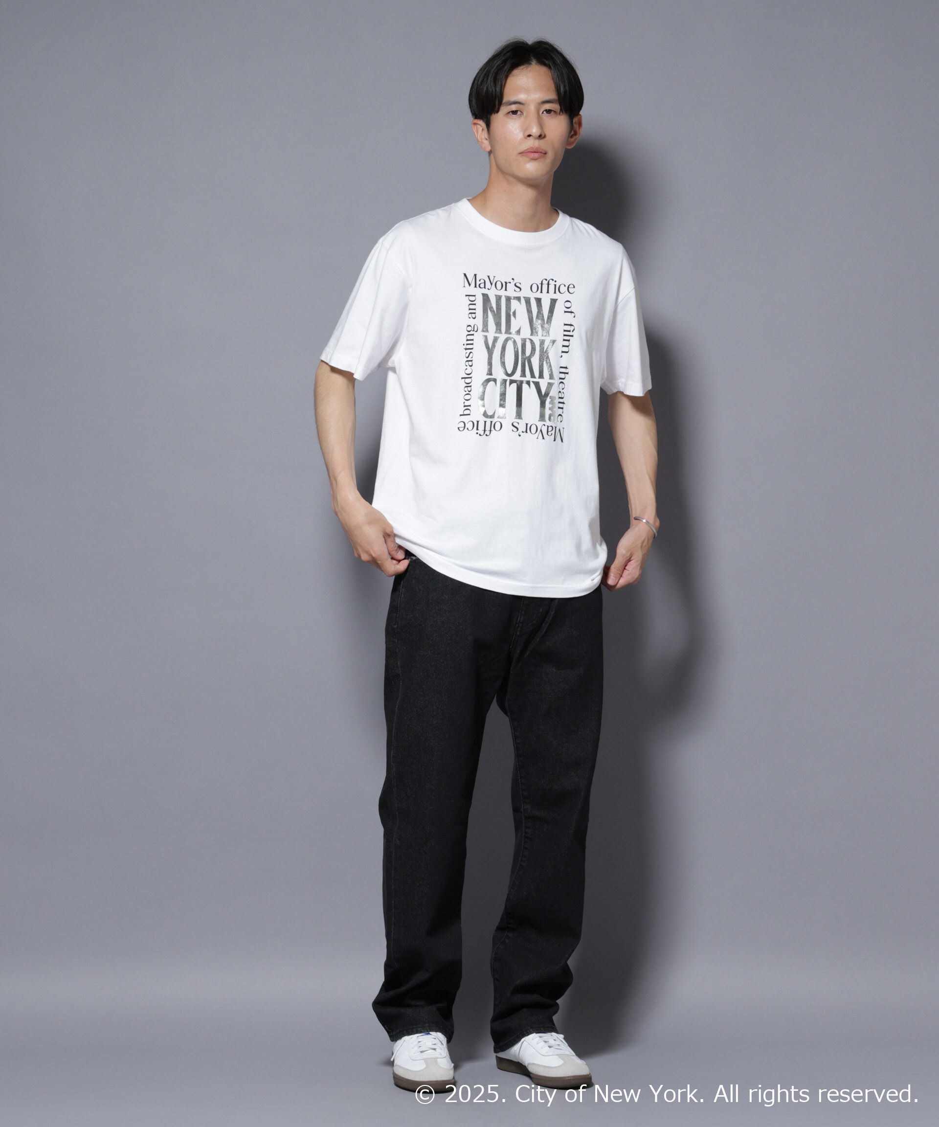 nano･universe「別注GOOD ROCK SPEED NYC シルバー箔プリントTシャツ」|Tシャツ・カットソー|