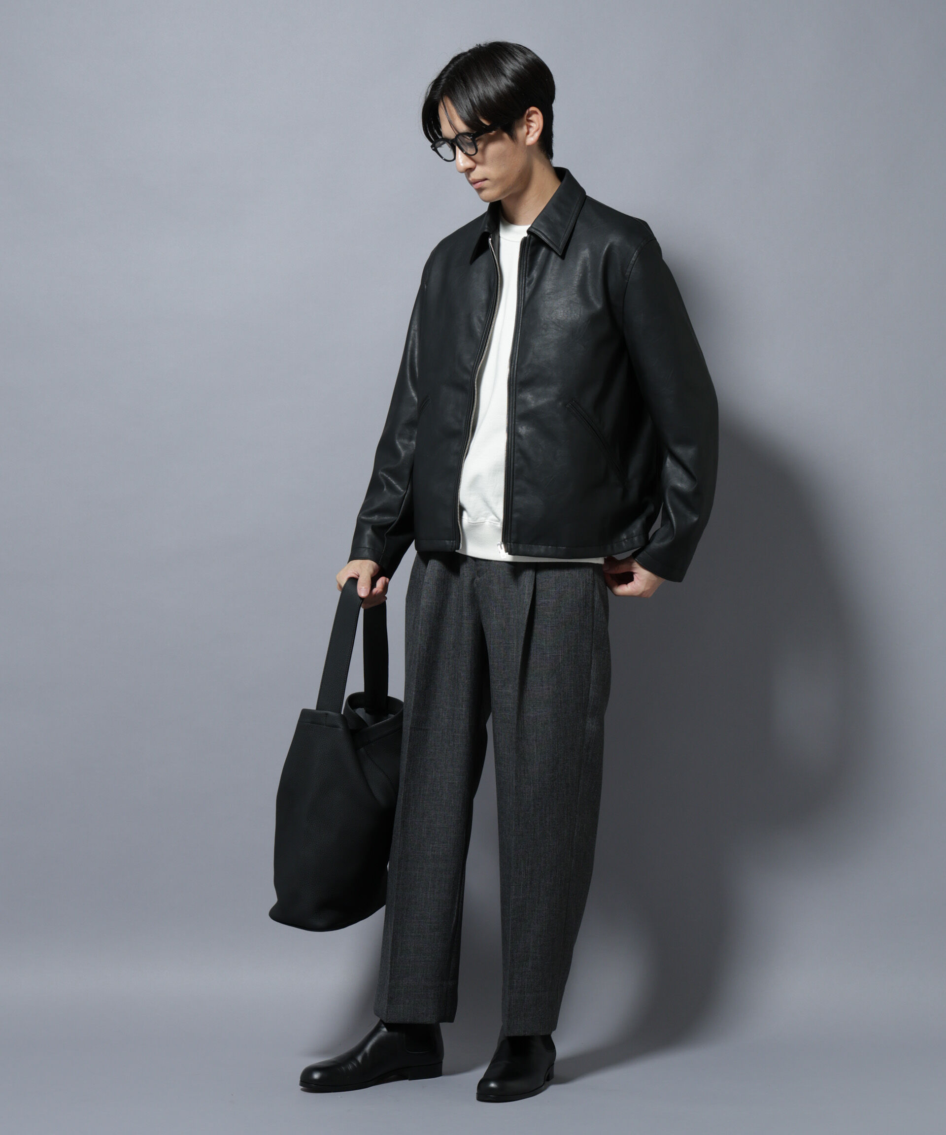 nano･universe「「大人のワイドパンツ」シャークスキンイージースラックス」|チノ|