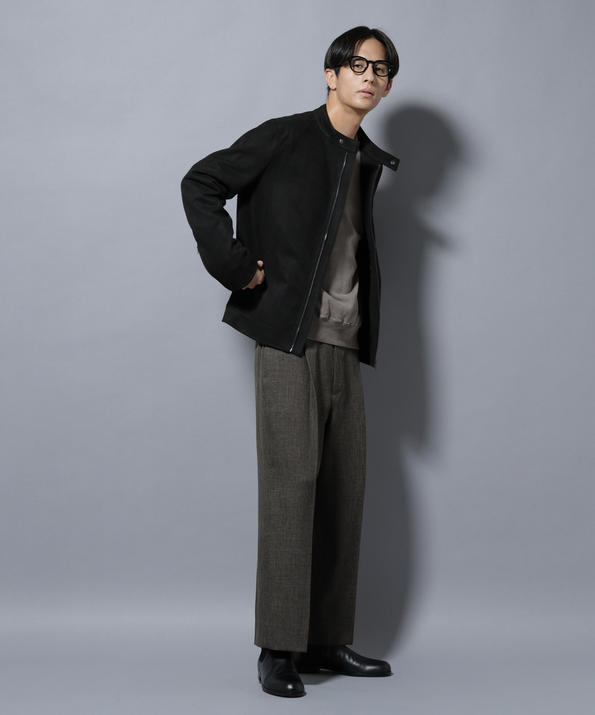 nano･universe「「大人のワイドパンツ」シャークスキンイージースラックス」|チノ|