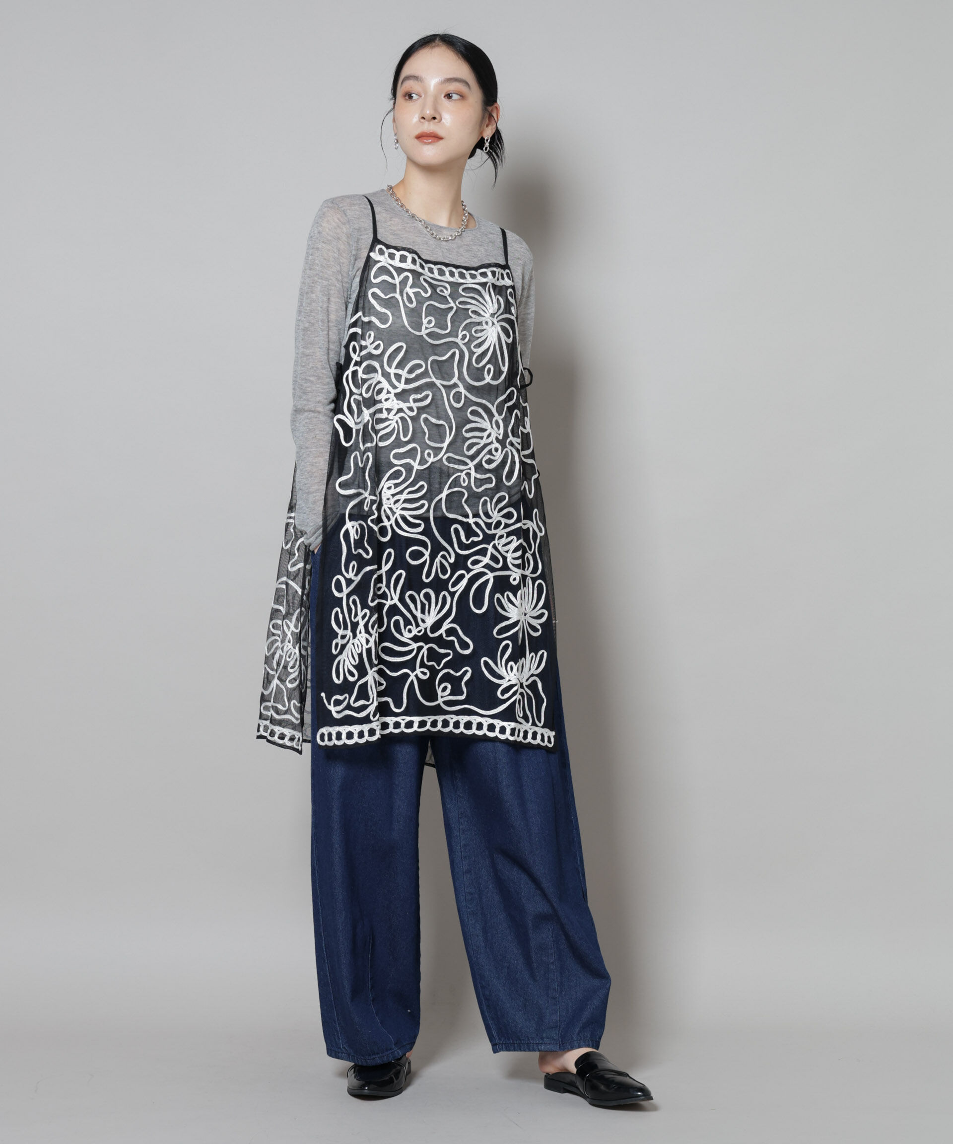nano･universe「Sara mallika/TULLETAPEEMBRIODERY CAMI DRESS」|ワンピース|
