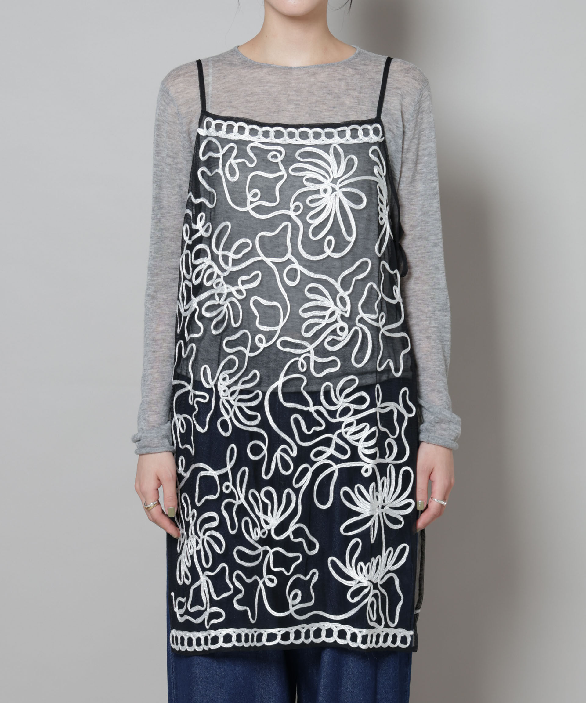 nano･universe「Sara mallika/TULLETAPEEMBRIODERY CAMI DRESS」|ワンピース|