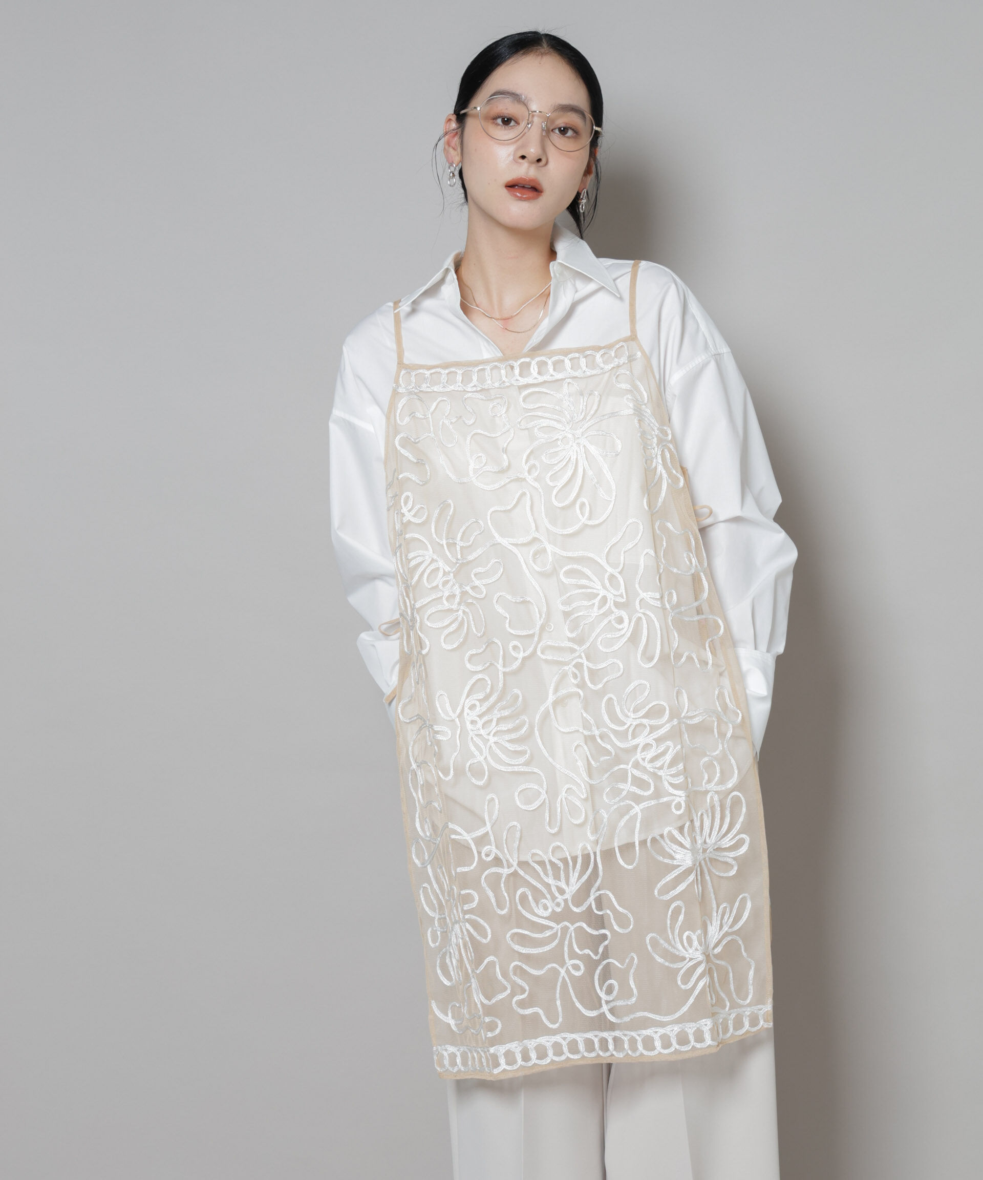 nano･universe「Sara mallika/TULLETAPEEMBRIODERY CAMI DRESS」|ワンピース|