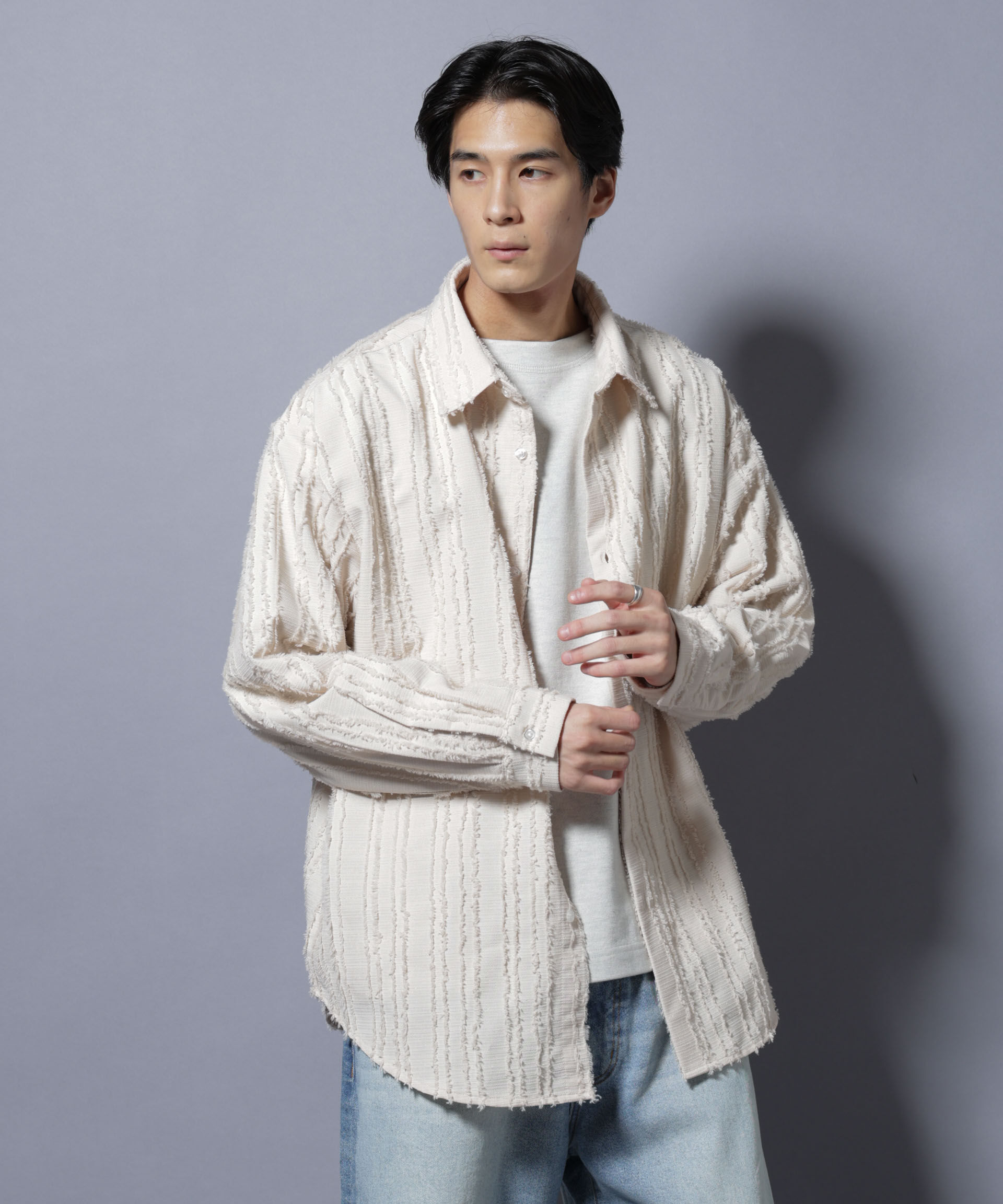 nano･universe「カットレースフリンジシャツ」|シャツ・ブラウス|