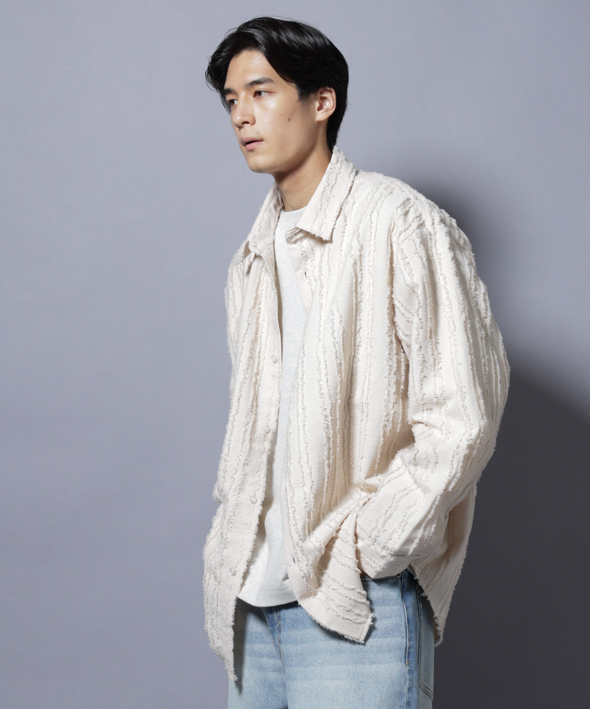 nano･universe「カットレースフリンジシャツ」|シャツ・ブラウス|