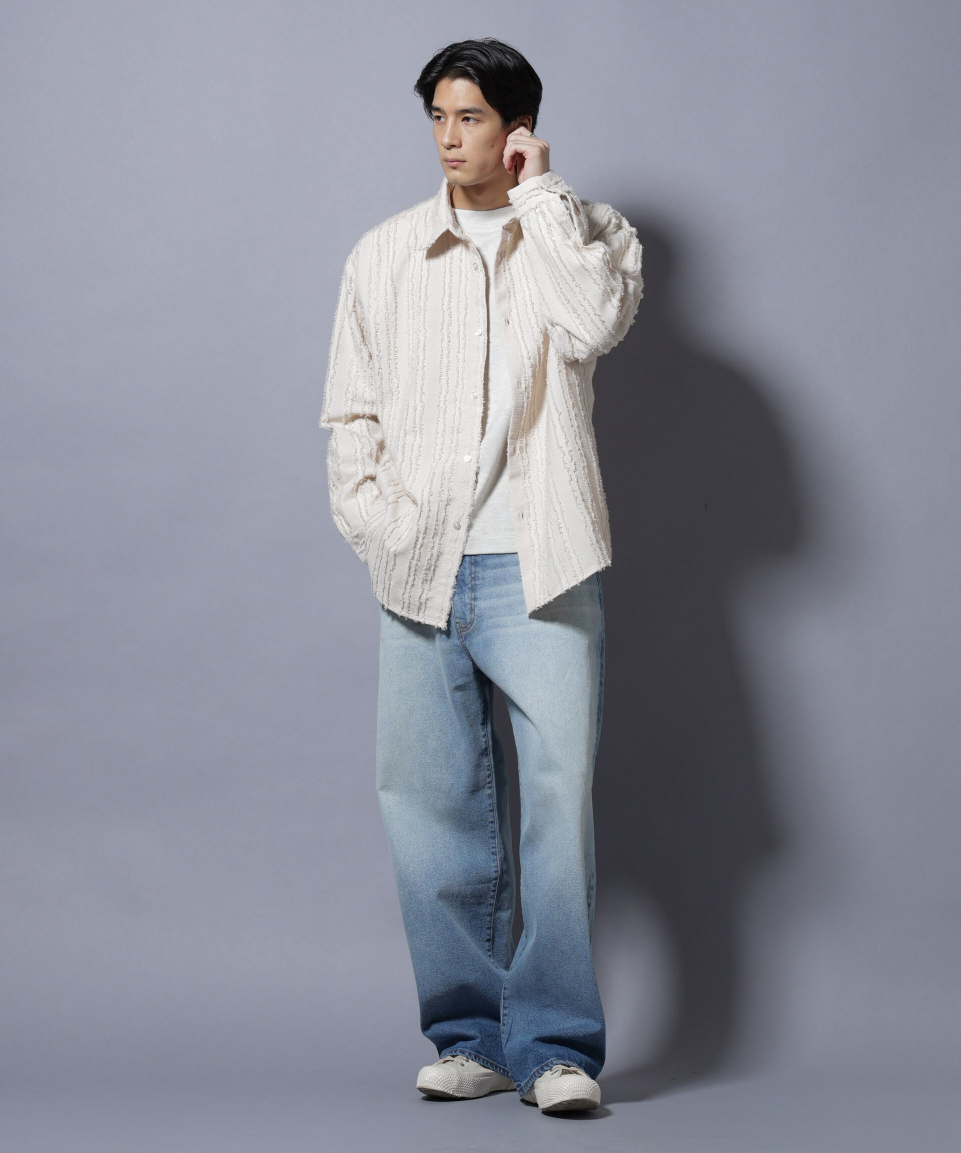 nano･universe「カットレースフリンジシャツ」|シャツ・ブラウス|