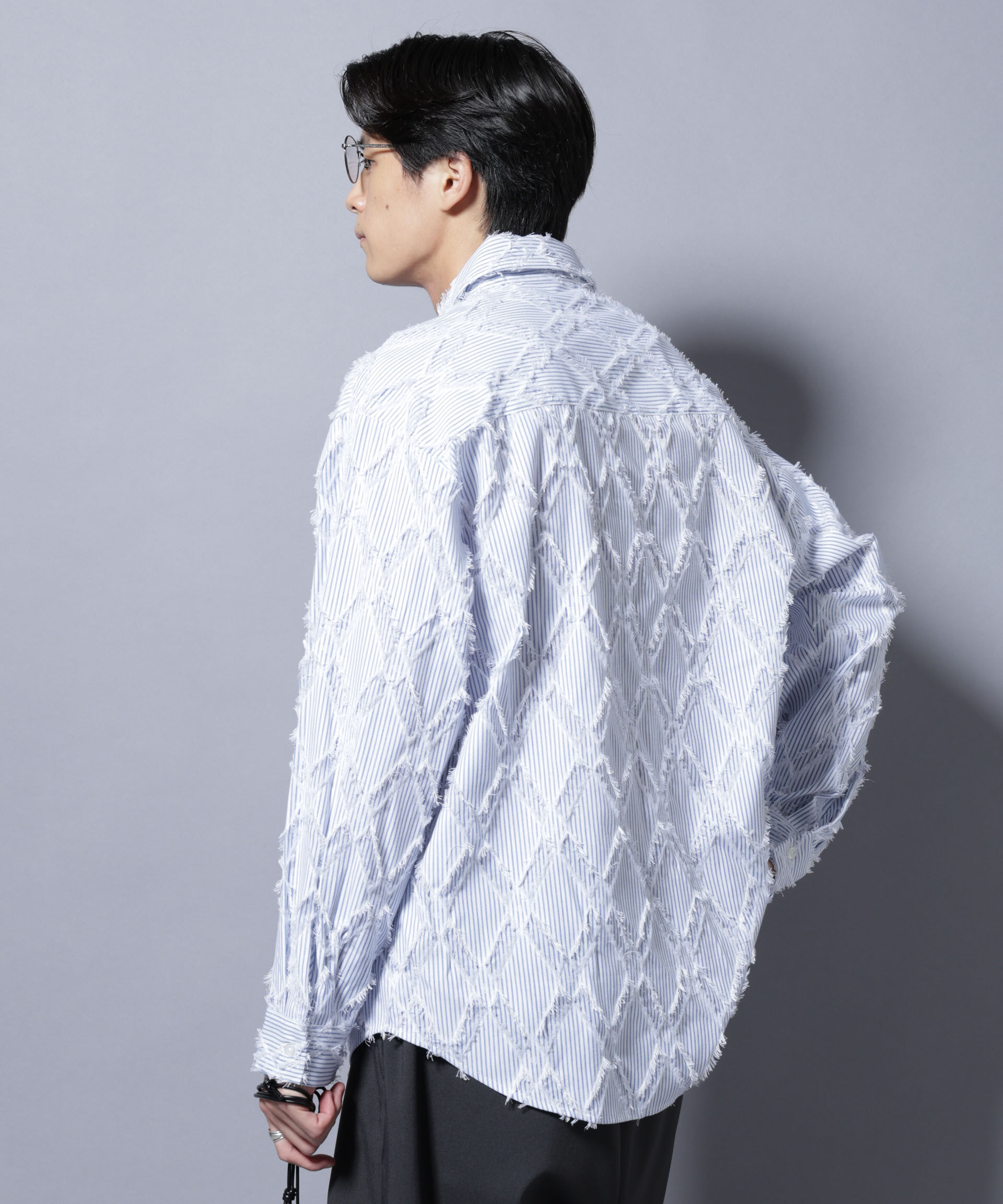 nano･universe「カットレースフリンジシャツ」|シャツ・ブラウス|