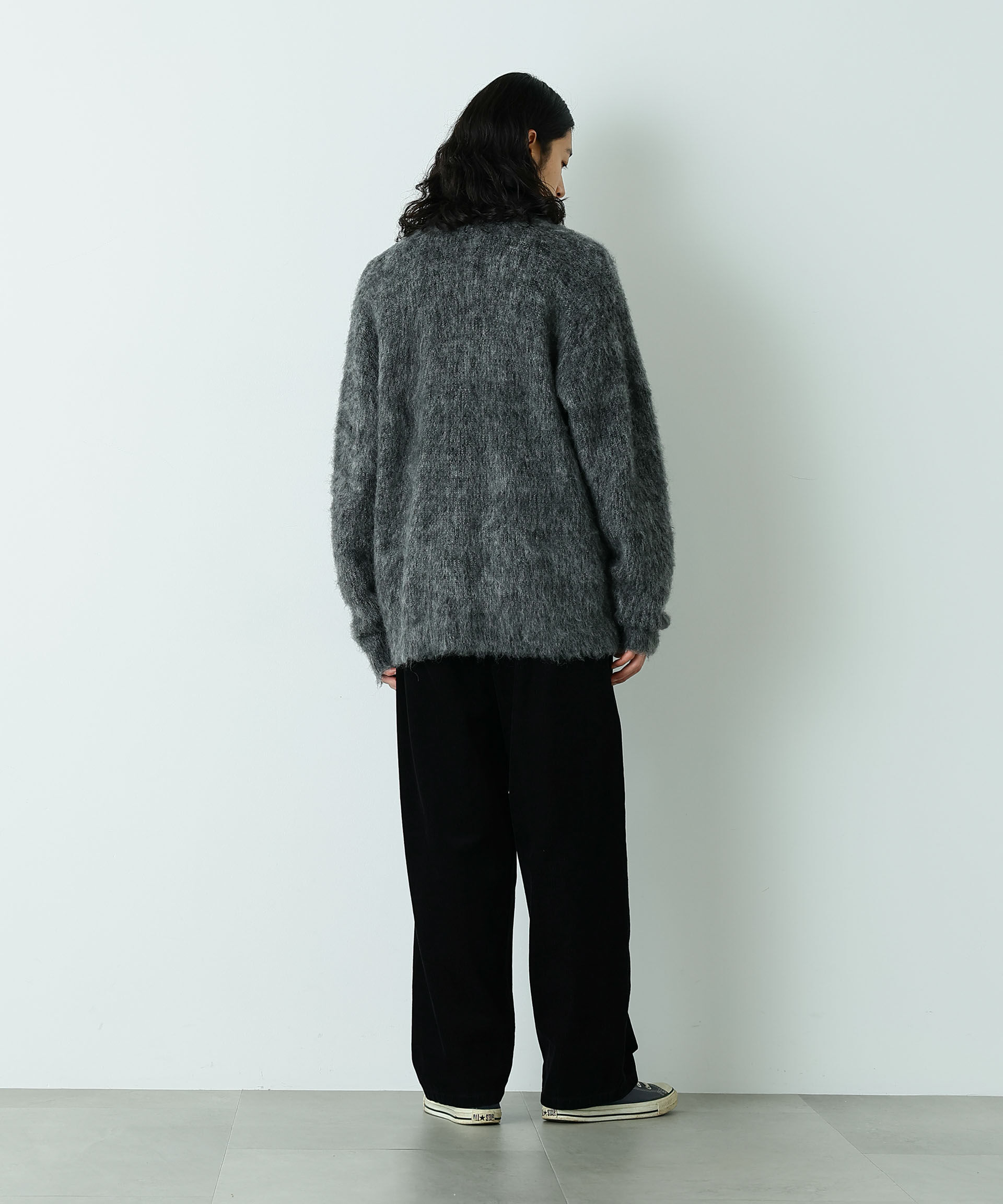 nano･universe「｢HOTEL PALACE｣ フライフロントミックスシャギーカーディガン」|ニット・セーター|