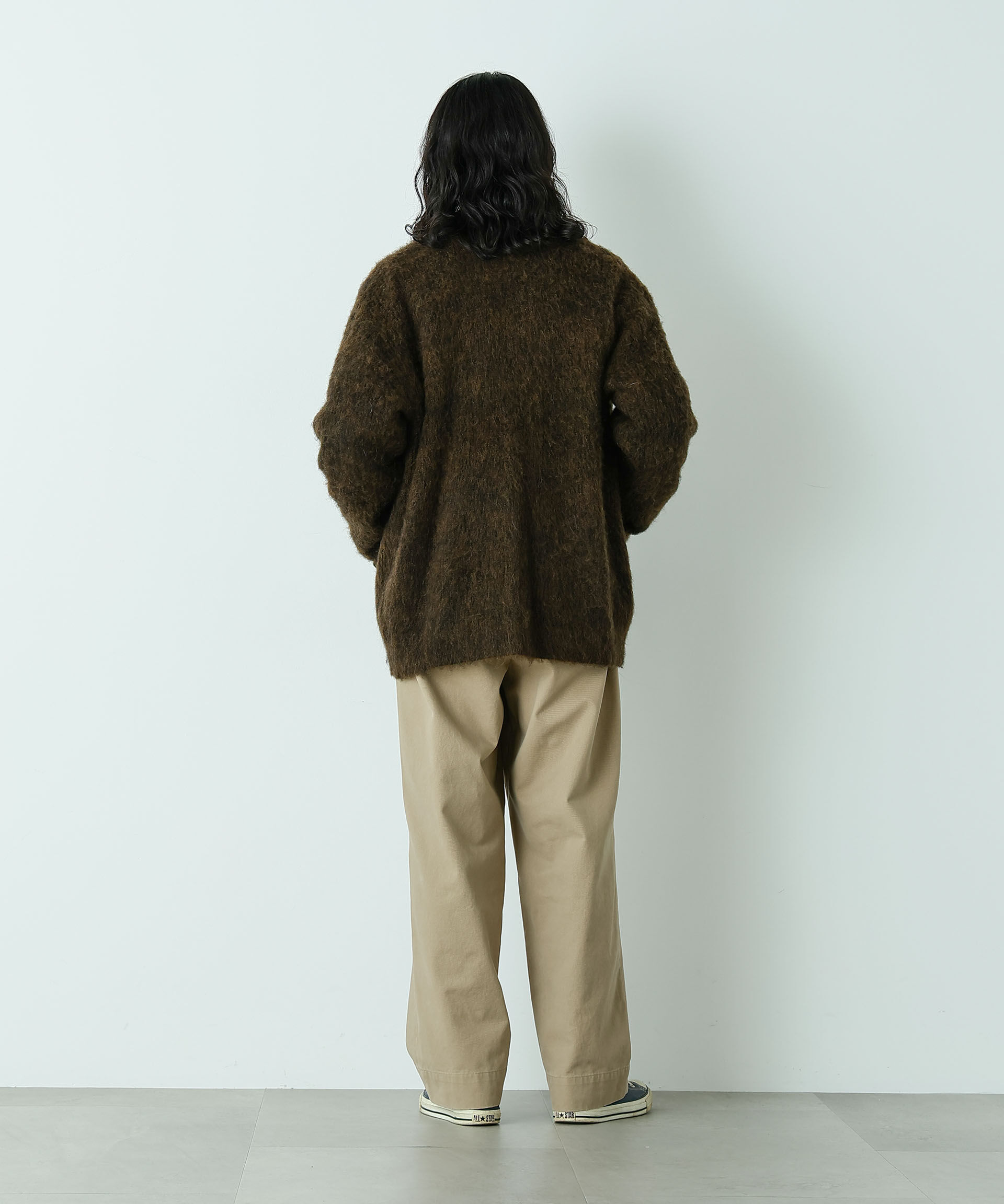 nano･universe「｢HOTEL PALACE｣ フライフロントミックスシャギーカーディガン」|ニット・セーター|