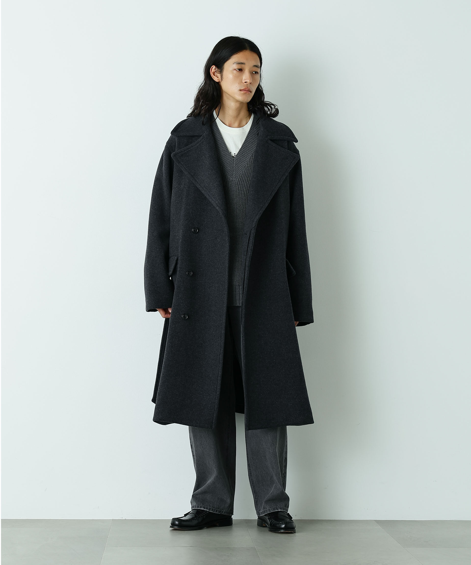 nano･universe「｢HOTEL PALACE｣  ディープVネックミドルゲージニット」|ニット・セーター|