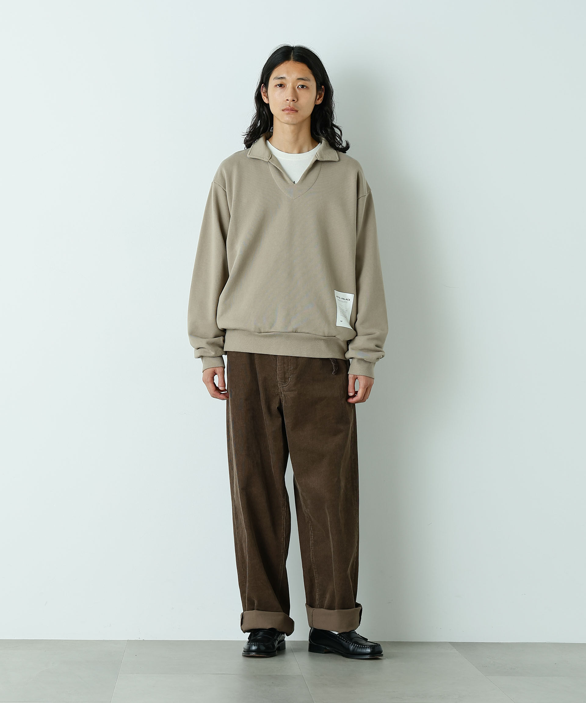 nano･universe「｢HOTEL PALACE｣ スキッパーロゴスウェット」|Tシャツ・カットソー|