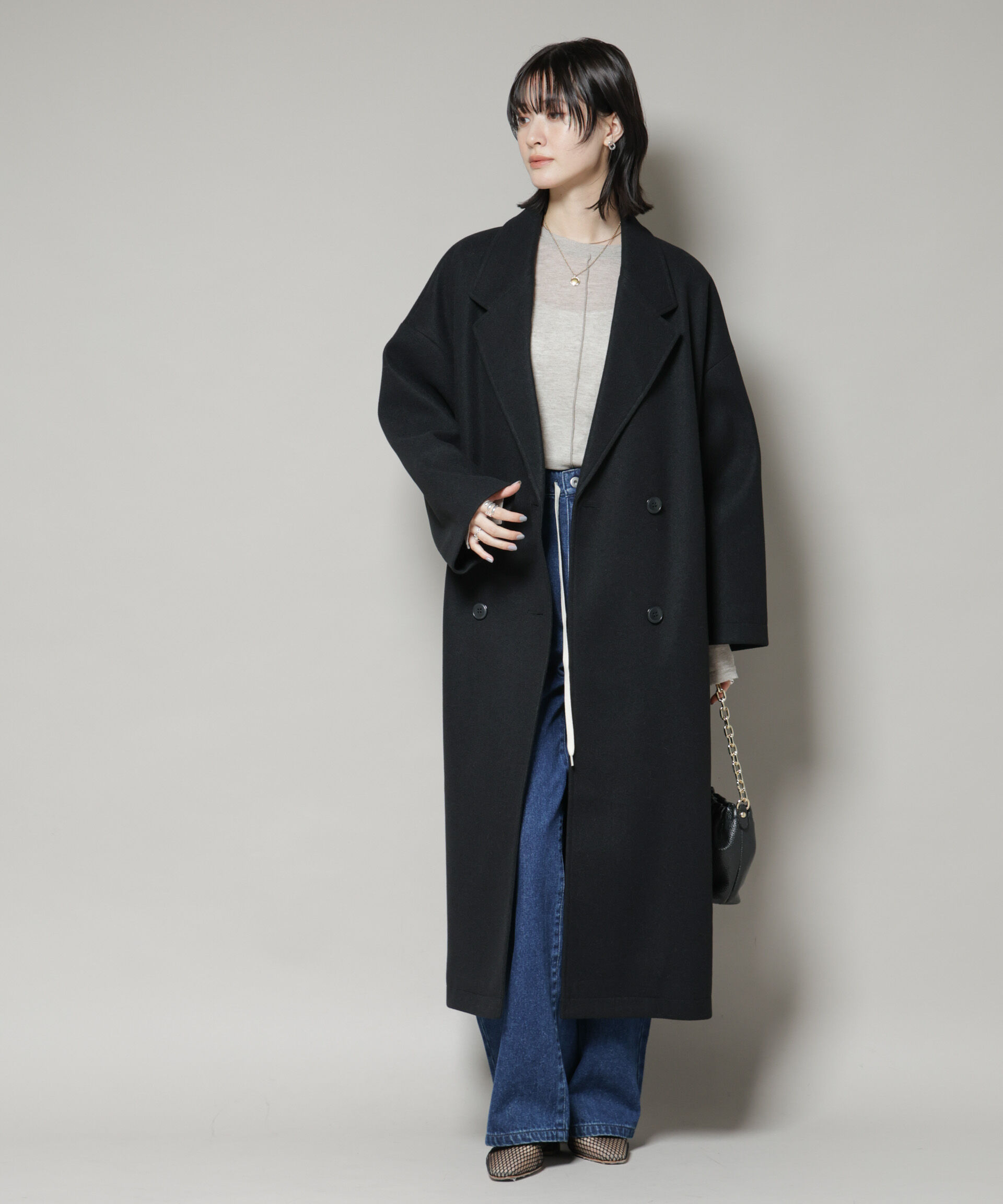 nano･universe「メルトンジャージーチェスターロングコート」|その他|