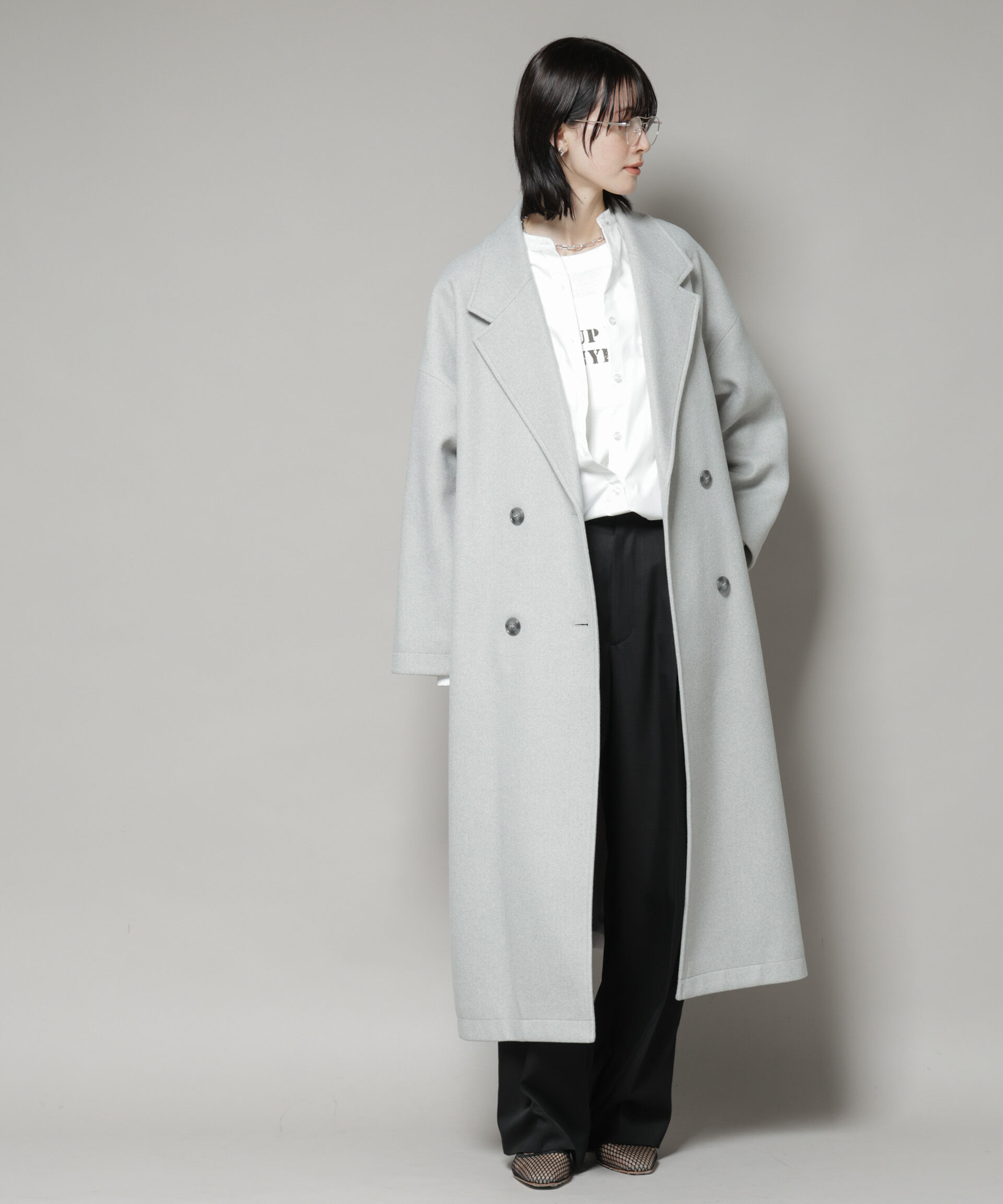 nano･universe「メルトンジャージーチェスターロングコート」|その他|