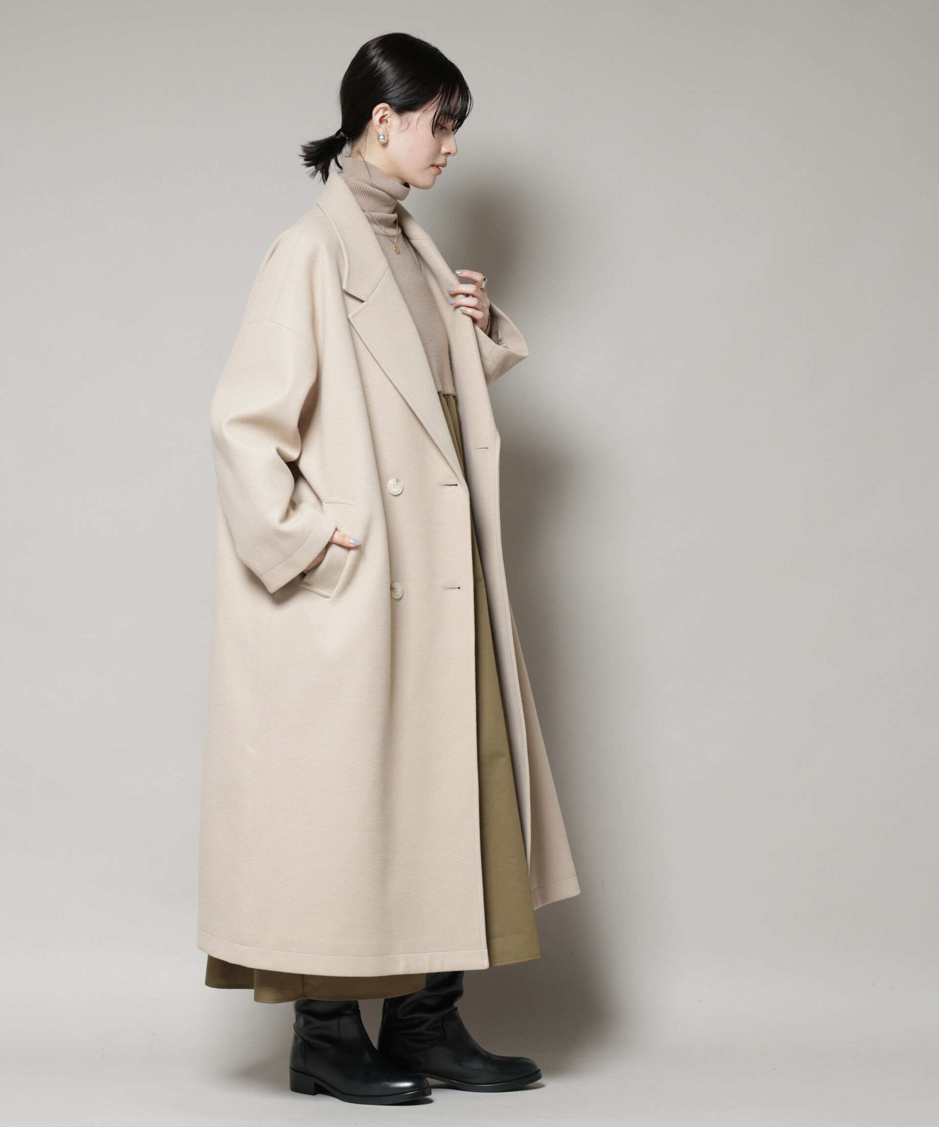 nano･universe「メルトンジャージーチェスターロングコート」|その他|