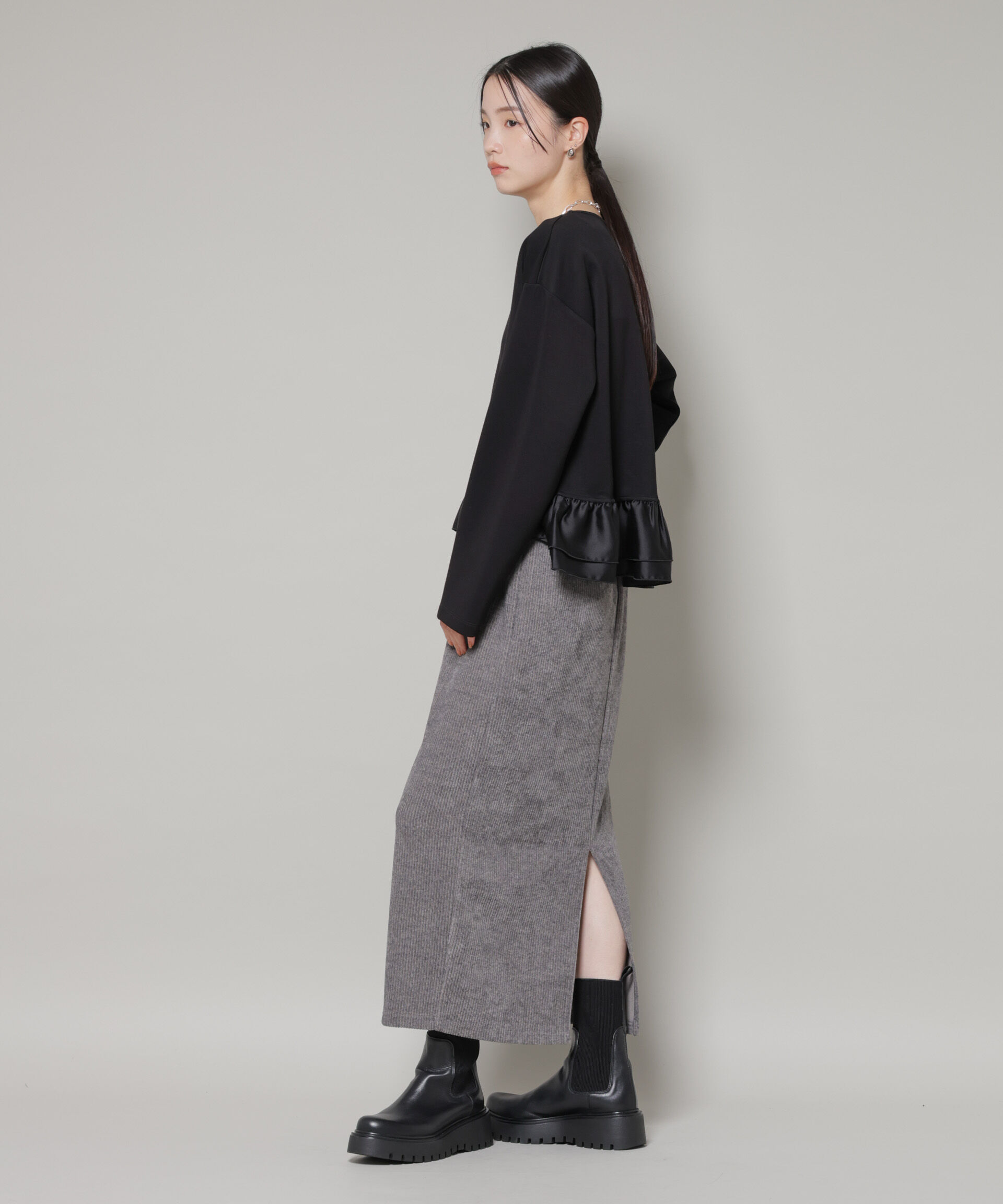 nano･universe「ダンボールカットサテンペプラムトップス」|Tシャツ・カットソー|