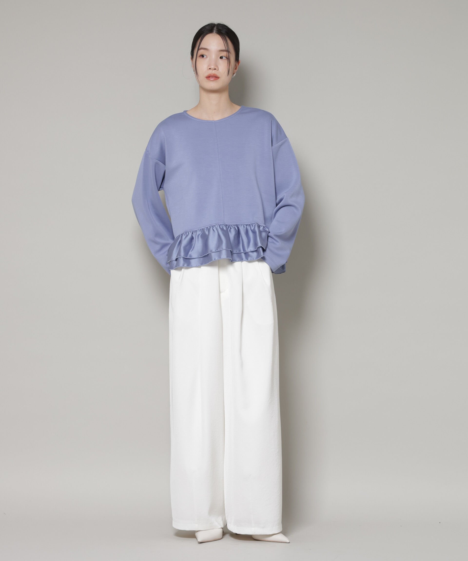 nano･universe「ダンボールカットサテンペプラムトップス」|Tシャツ・カットソー|