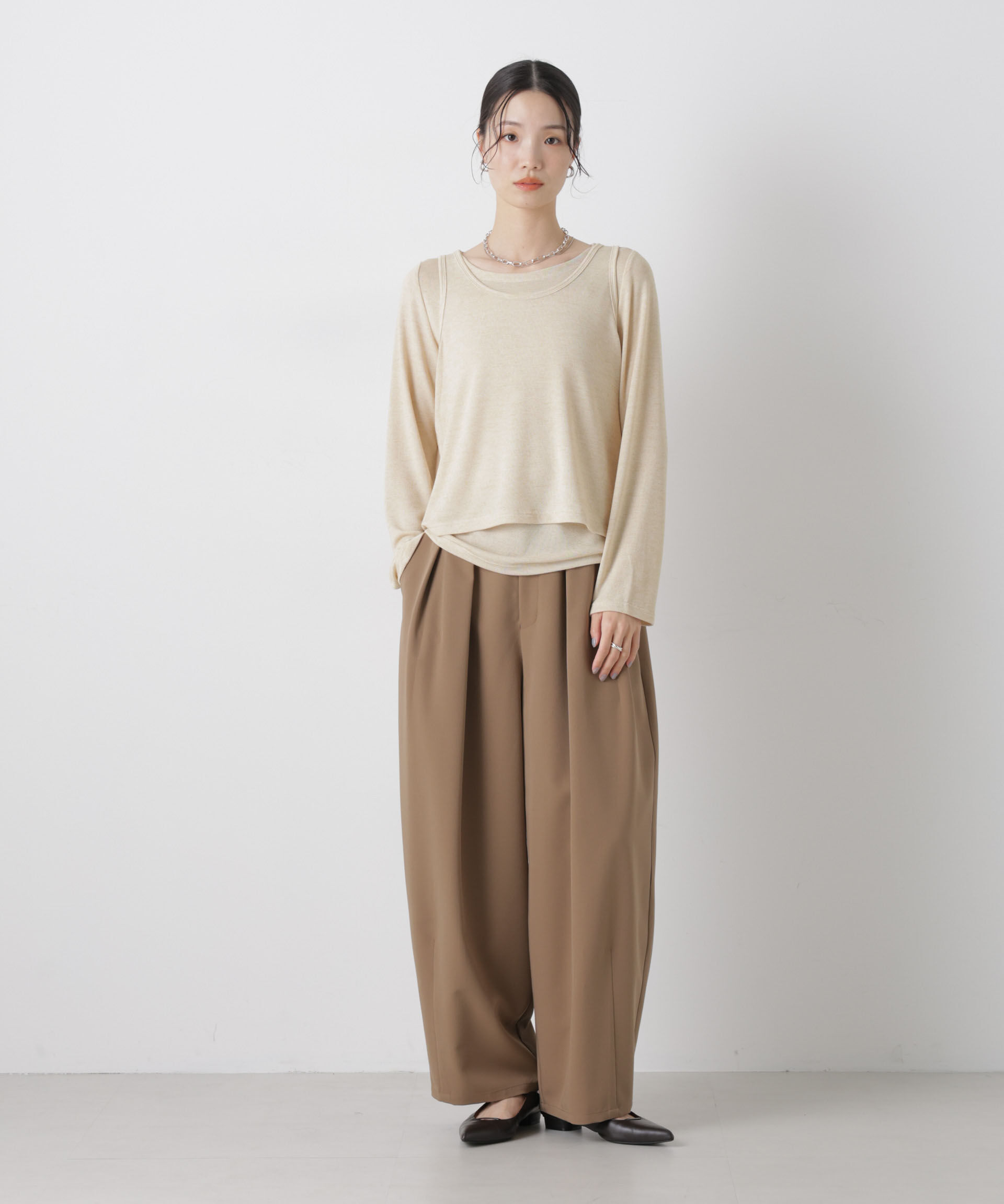 nano･universe「メランジカットレイヤードセットトップス」|Tシャツ・カットソー|