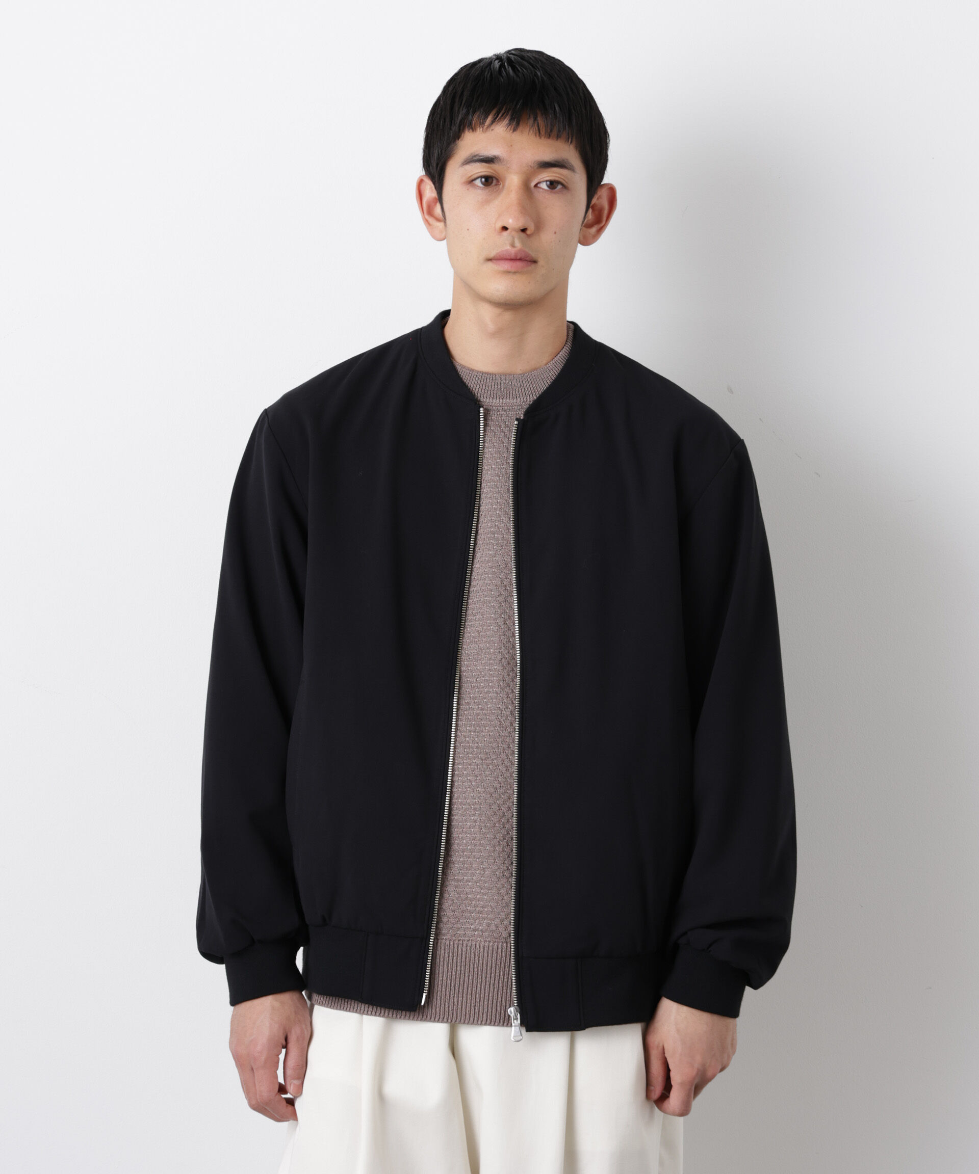 nano･universe「TRインタックMA-1」|ブルゾン・スタジャン|ブラック