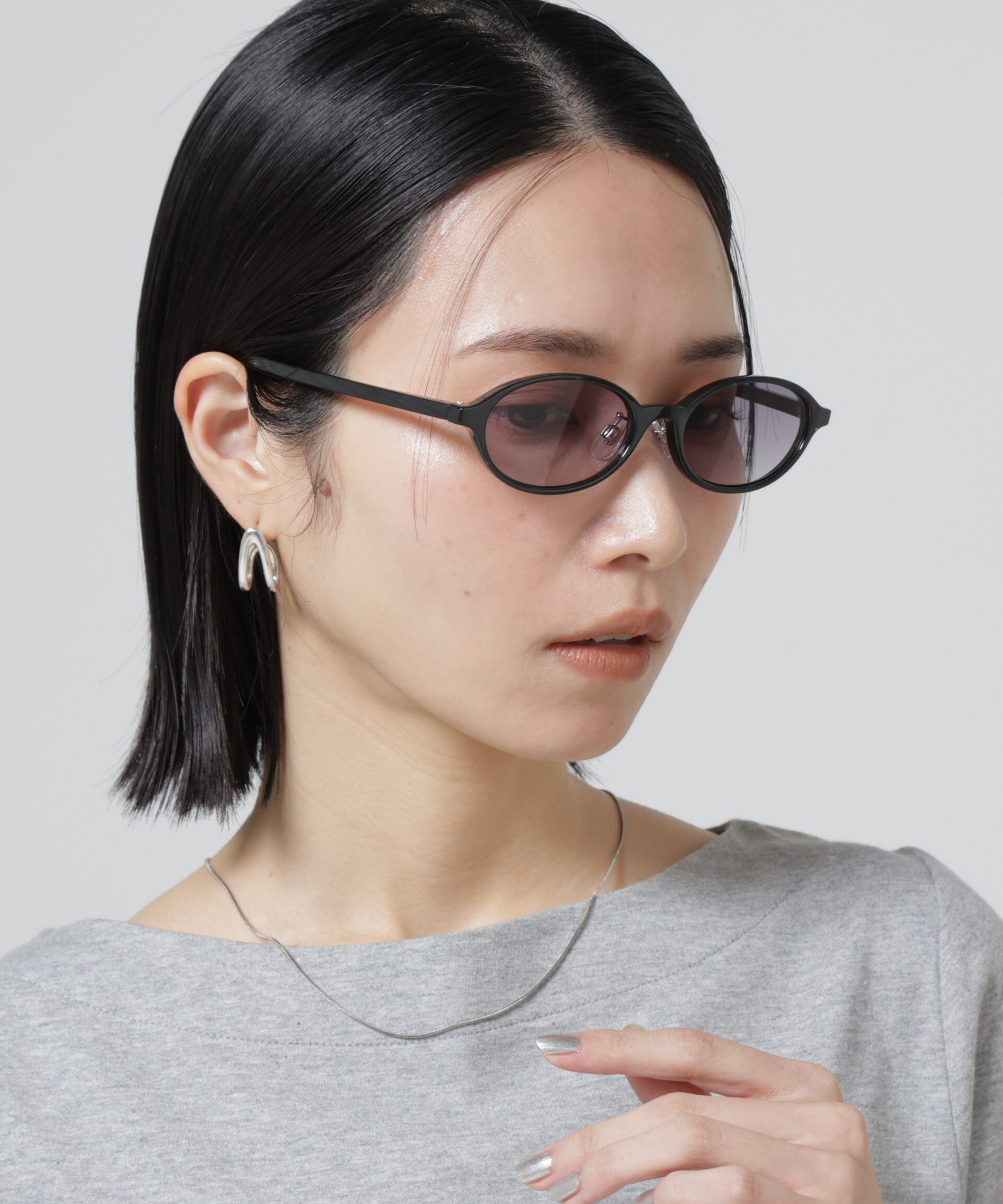 nano･universe「noeyedia/オーバルフレームグラス」|メガネ|ブラック