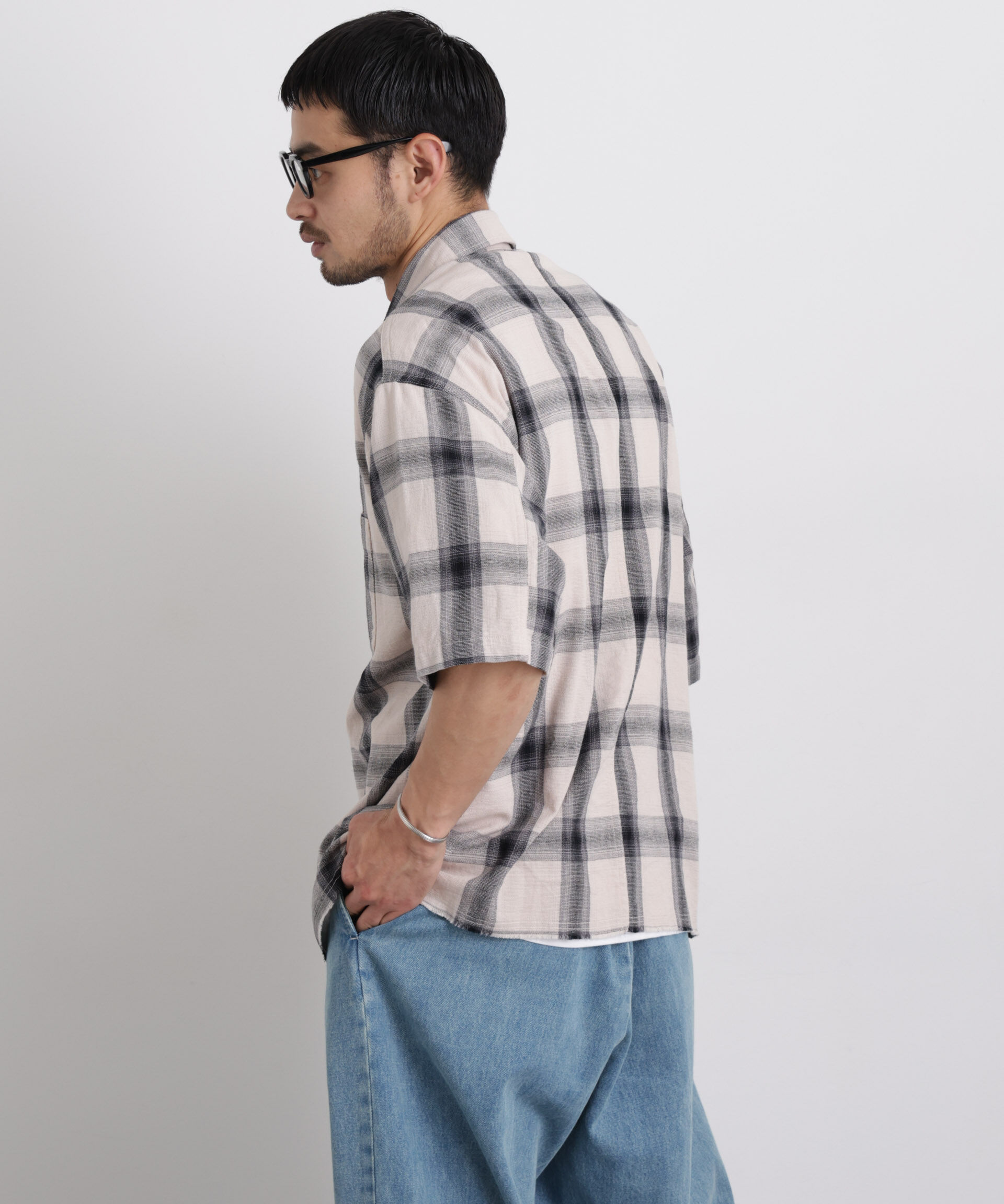 nano･universe「バスケットシアー オンブレーチェックシャツ」|シャツ・ブラウス|