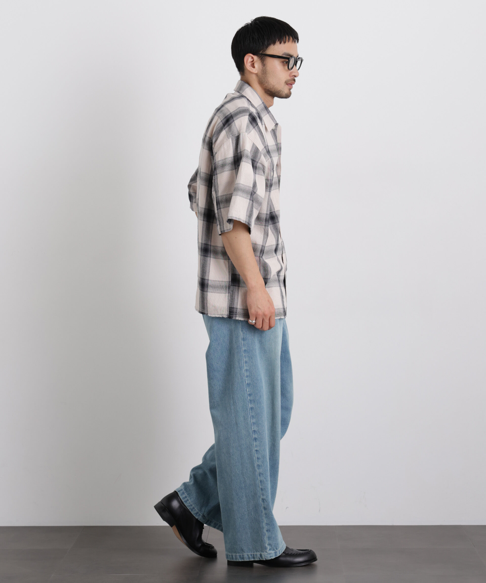 nano･universe「バスケットシアー オンブレーチェックシャツ」|シャツ・ブラウス|