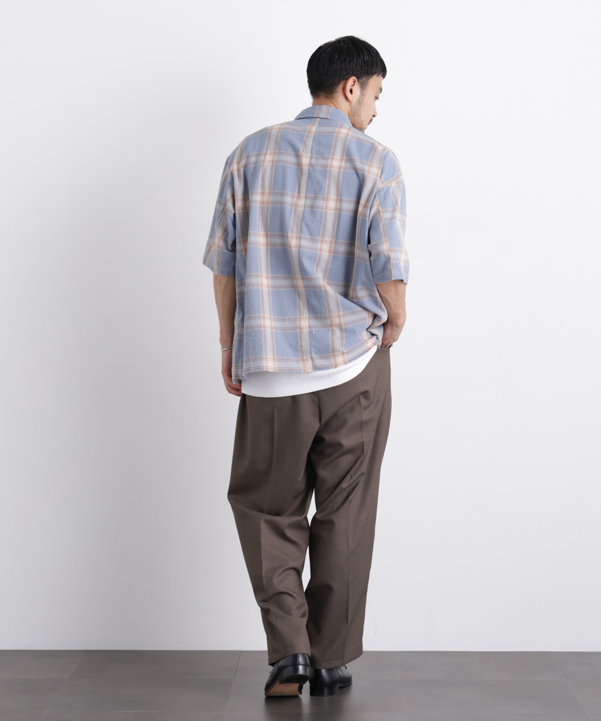 nano･universe「バスケットシアー オンブレーチェックシャツ」|シャツ・ブラウス|