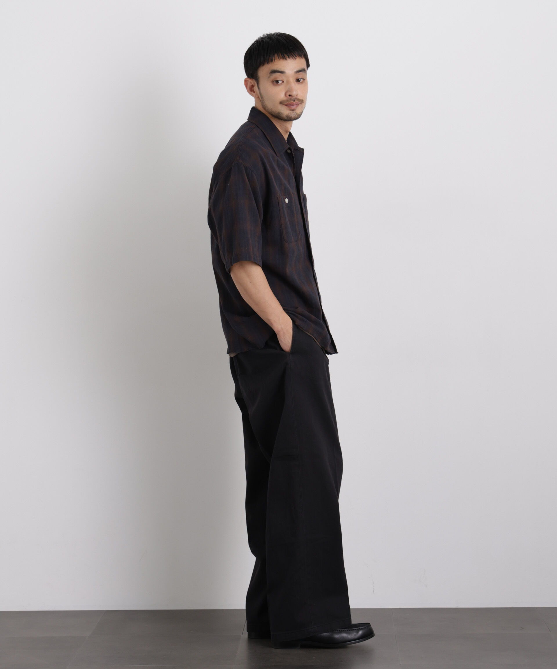 nano･universe「バスケットシアー オンブレーチェックシャツ」|シャツ・ブラウス|