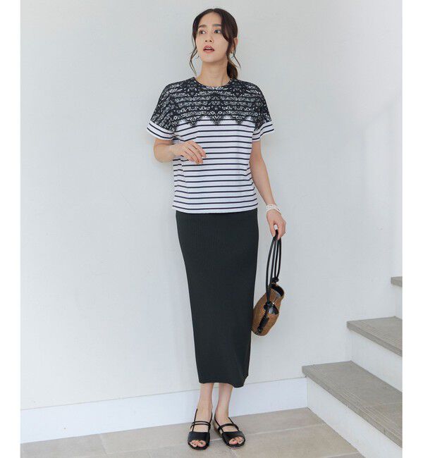 自由区「【洗える】レース Tシャツ」|Tシャツ・カットソー|