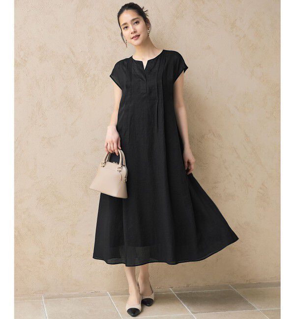 自由区「シアーラミーローンフレンチスリーブ ワンピース」|ワンピース|セピア