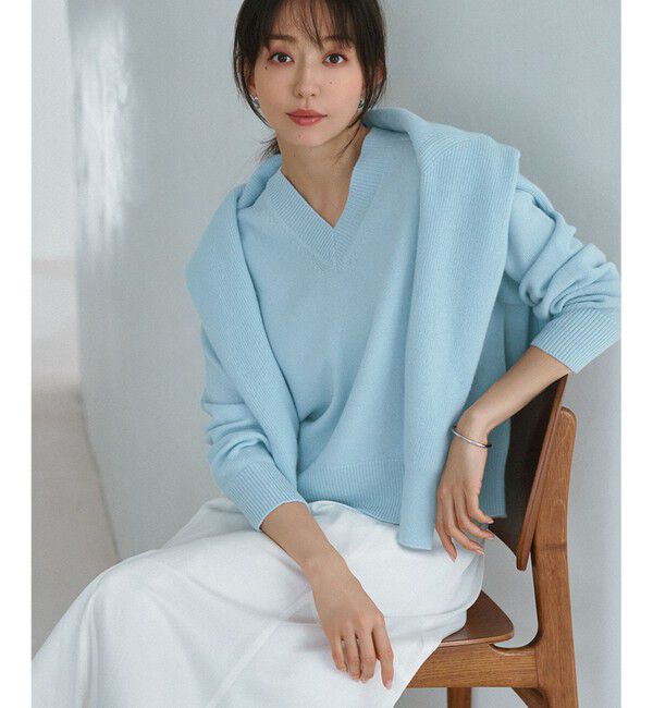 23区「【Oggi2月号掲載/洗える】ウールカシミヤ Vネック ニット」|ニット・セーター|ｽｶｲﾌﾞﾙ