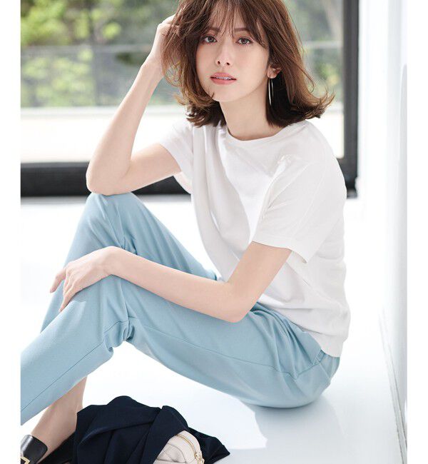 23区「【新色追加/洗える】レーヨンポリエステルストレッチ プルオーバー ニット」|ニット・セーター|ホワイト系