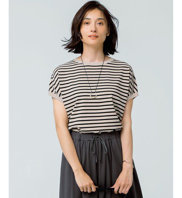 23区「【新色追加/洗える】レーヨンポリエステルストレッチ プルオーバー ニット」|ニット・セーター|ﾍﾞｰｼﾞｭ&times;