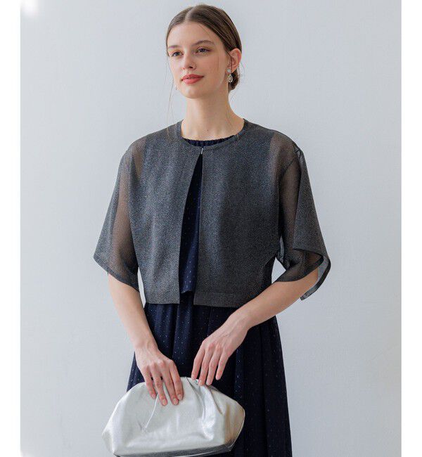 23区「【APPLAUDIR】グロッシーニット ボレロカーディガン」|カーディガン|ブラック系