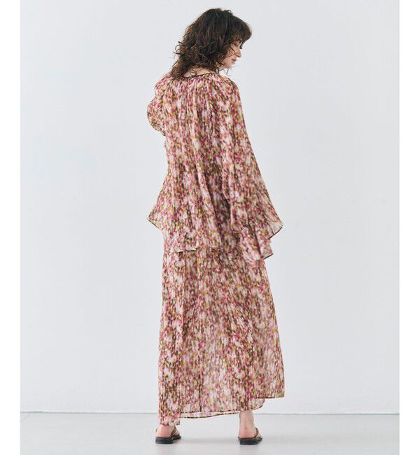 BEIGE,「【洗える】BORONIA / フラワーシフォンロングスカート」|スカート|