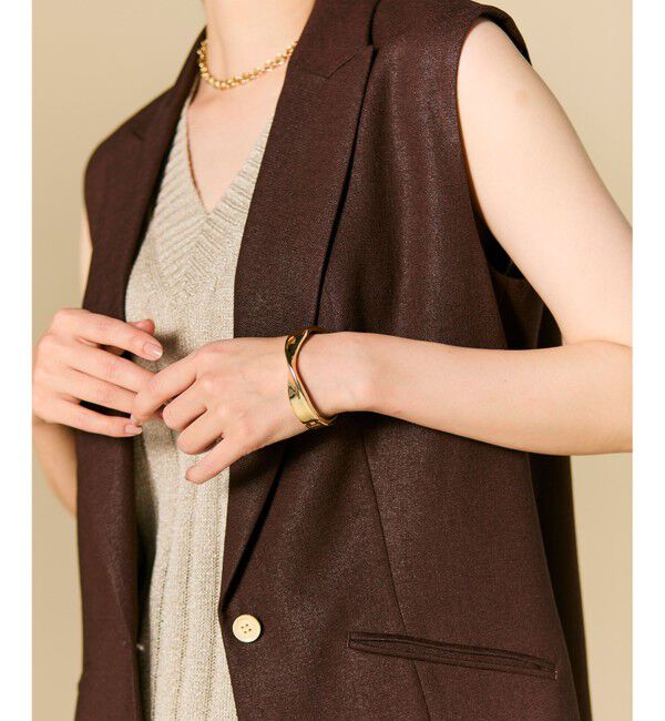 BEIGE,「CAROLE / リネンライクノースリーブジレジャケット」|ベスト・ジレ|