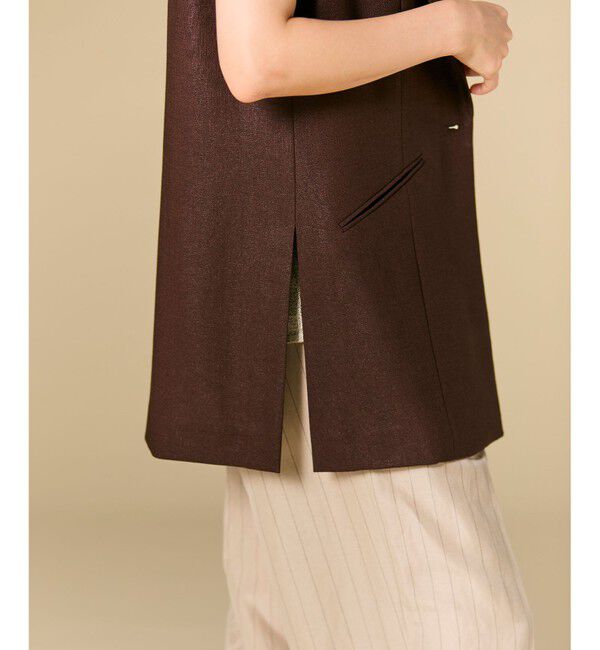 BEIGE,「CAROLE / リネンライクノースリーブジレジャケット」|ベスト・ジレ|