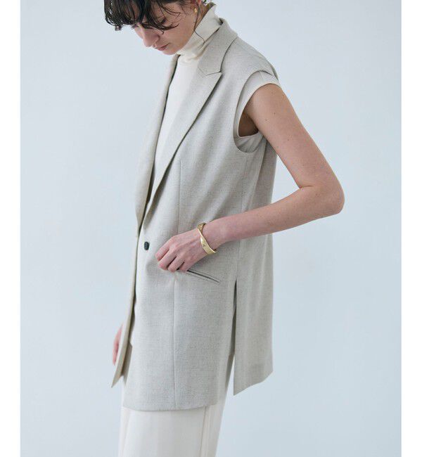 BEIGE,「CAROLE / リネンライクノースリーブジレジャケット」|ベスト・ジレ|