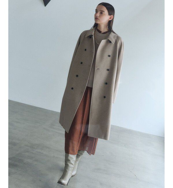 BEIGE,「CALLERRY / シルク混ドットギャザーワンピース」|ワンピース|