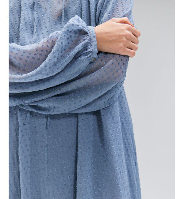 BEIGE,「CALLERRY / シルク混ドットギャザーワンピース」|ワンピース|