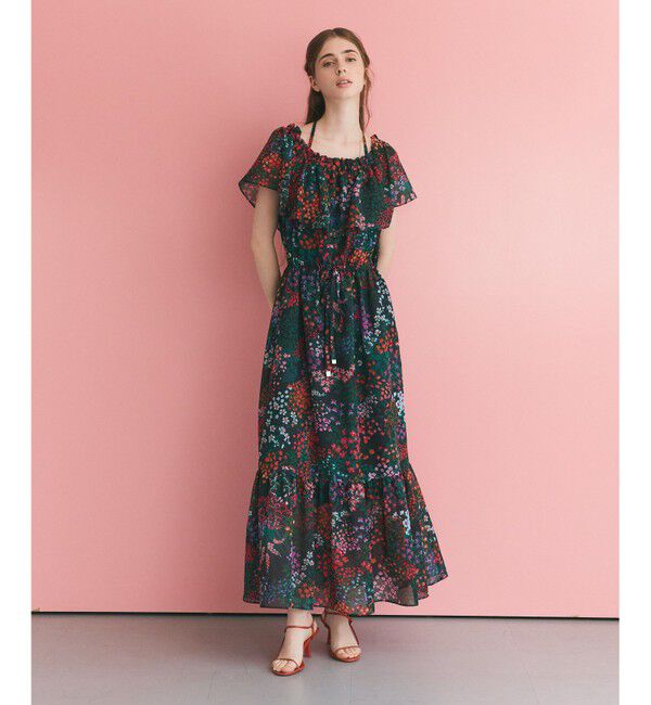 Grace Class「ボタニカルプリントワンピース」|ワンピース|ブラック