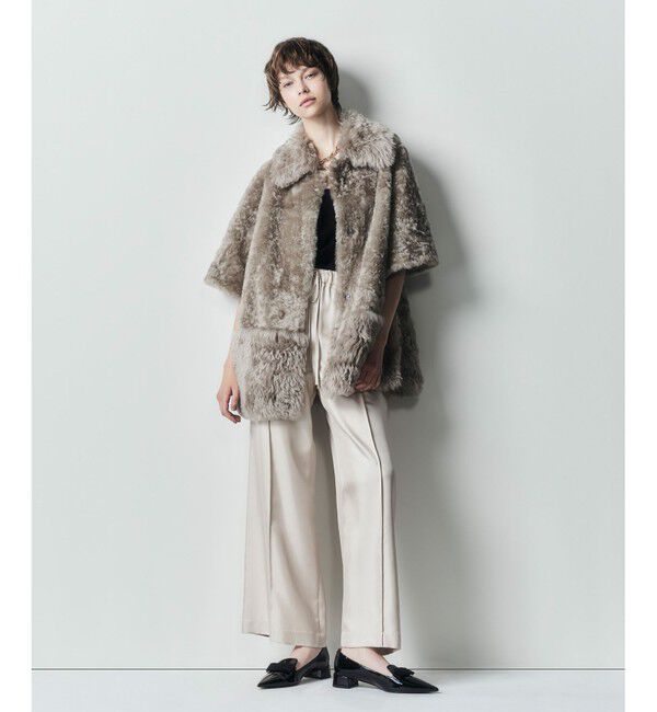 Grace Class「ムートンポンチョコート」|ポンチョ・ケープ|