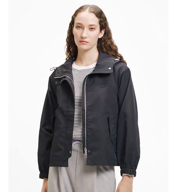 LACOSTE「インパーテッドプリーツ Aラインマウンテンパーカー」|その他|ブラック