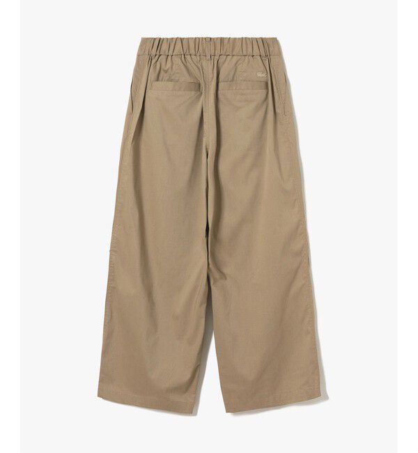 LACOSTE「ウエストギャザーストレッチ ダブルタックワイドパンツ」|チノ|