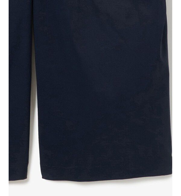 LACOSTE「ウエストギャザーストレッチ ダブルタックワイドパンツ」|チノ|