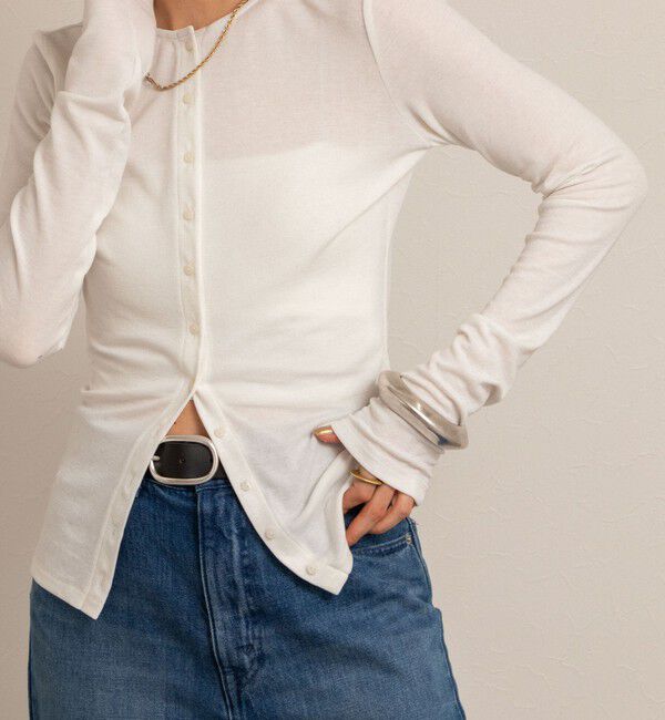 NOLLEY'S「【MAQWEL/マクウェル】リブクルーネックカーディガン」|カーディガン|