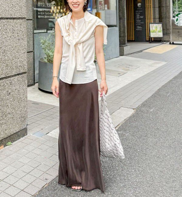 NOLLEY'S「《アンサンブル対応》シアーワッフルヘンリーノースリーブ2WAYプルオーバーカットソー」|Tシャツ・カットソー|