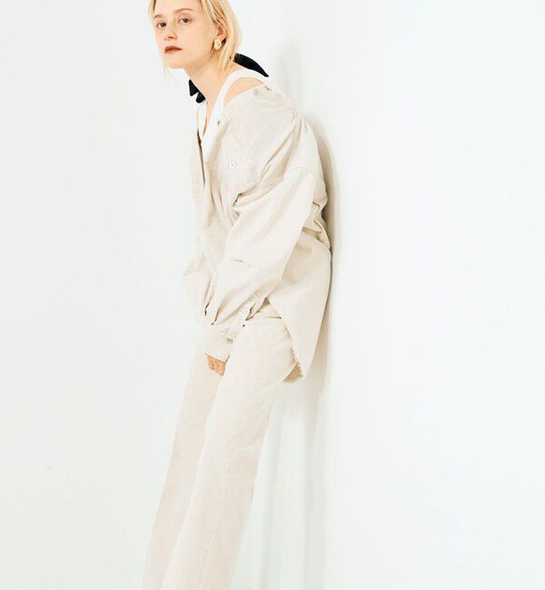 Rie Miller「【RM denim】センタープレスハイウエストパンツ」|デニム|