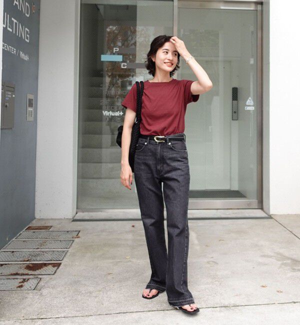 Rie Miller「【RM denim】ハイウエストソフトフレアデニム」|デニム|